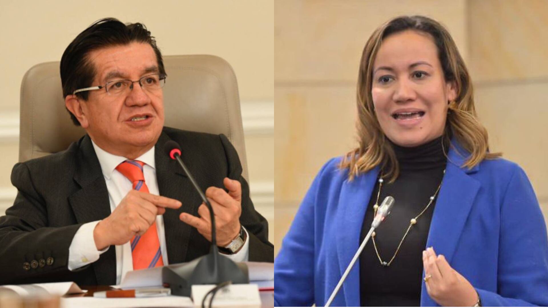 Exministro de Salud Fernando Ruiz y ministra de Salud, Carolina Corcho.