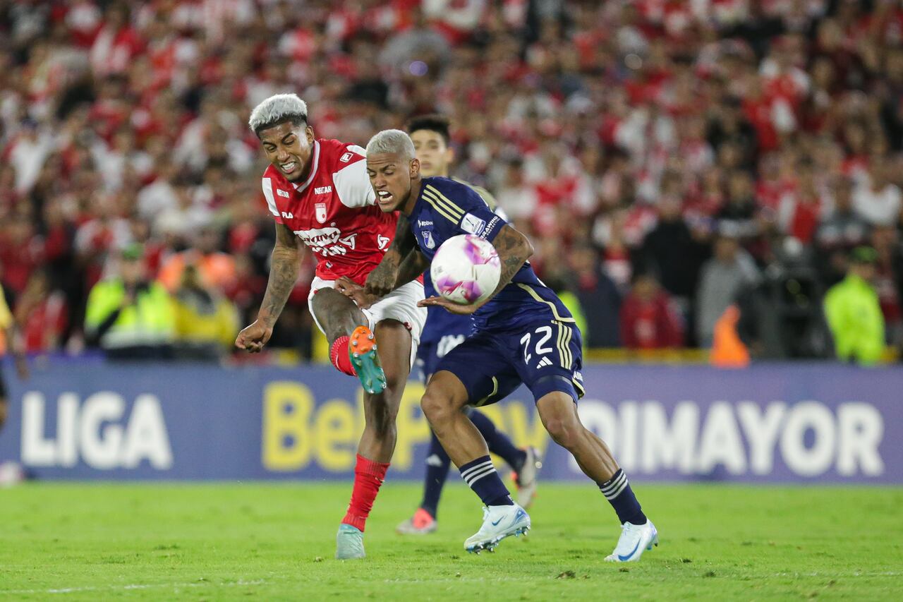 Bogotá. Octubre 26 de 2024. Independiente Santa Fe enfrenta a Millonarios FC, por encuentro válido de la Liga BetPlay II 2024 de la fecha 15, en el estadio Nemesio Camacho El Campin. (Colprensa - Cristian Bayona).