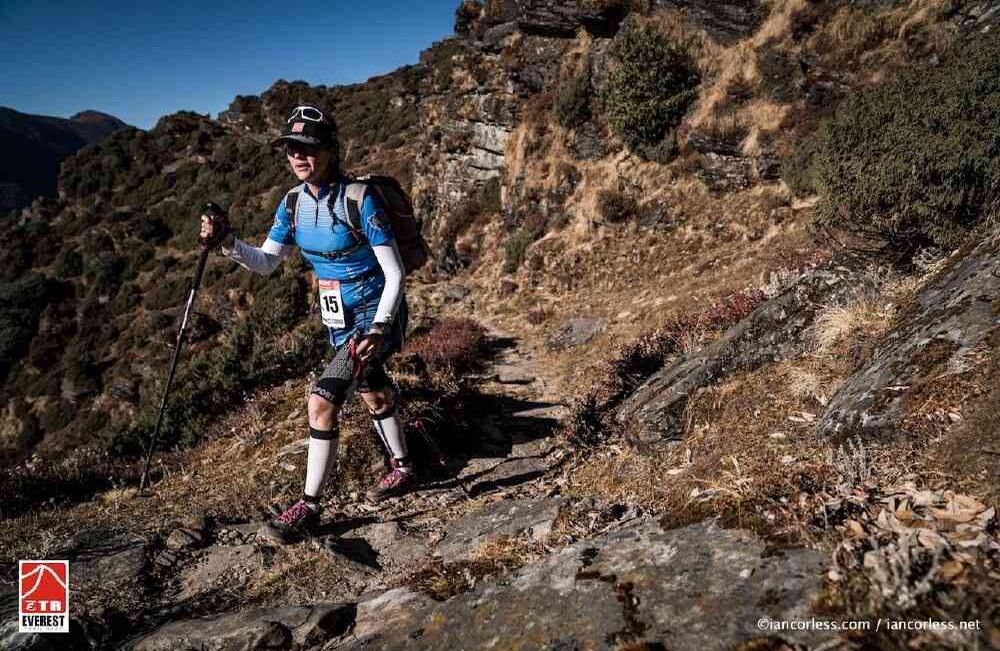 Diana Ramírez la única Colombiana y Latinoamericana en participar en la séptima versión del Everest Trail Race una de las carreras mas difíciles del mundo. foto: Ian Corless.