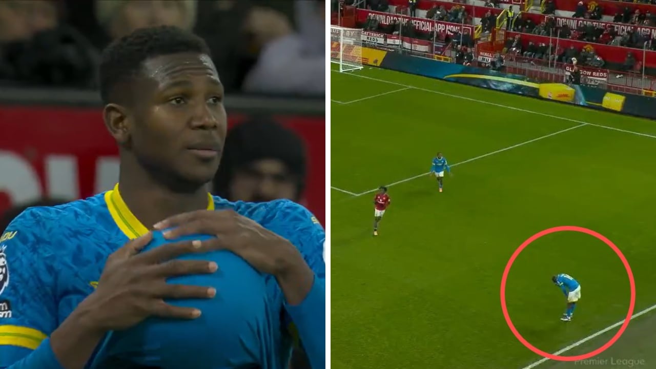 El error de Yerson Mosquera, ante Manchester United, en Old Trafford.