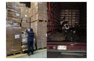 Mercancía de contrabando aprehendida por la Dian. Foto: Dian