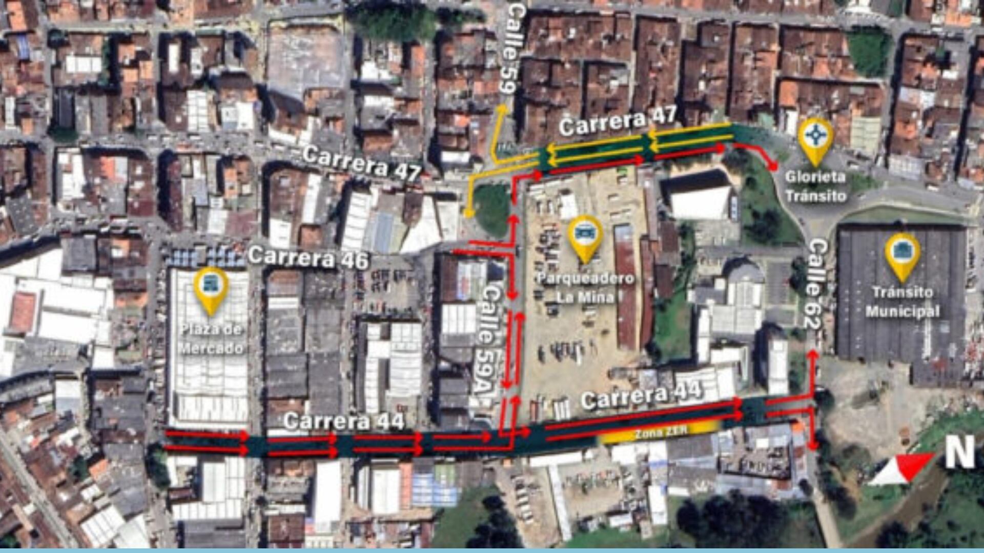 En el centro de Rionegro comenzaron a regir nuevos sentidos viales para mejorar la movilidad urbana.