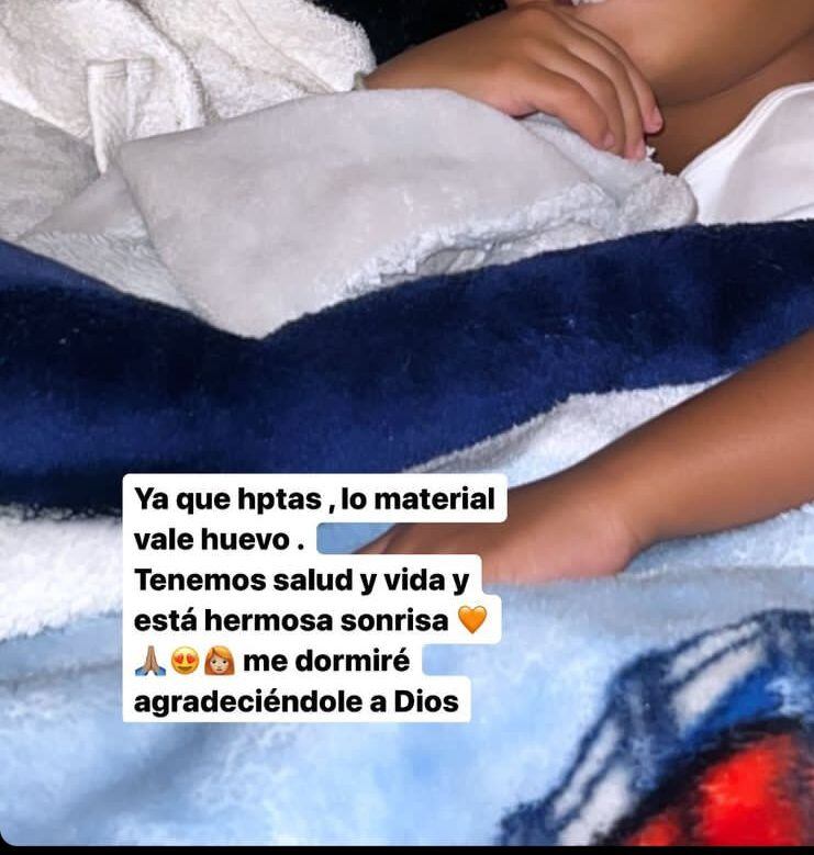 Sara Uribe compartió una imagen de su hijo con la que habló del robo y la confianza que sentía en Dios.