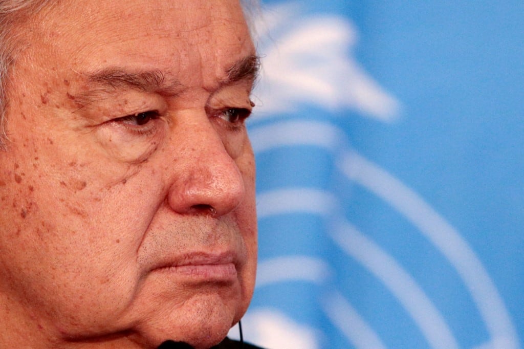 El secretario general de las Naciones Unidas, Antonio Guterres, en Viena (Austria), el 11 de mayo de 2022. (Foto de Alex HALADA / AFP)