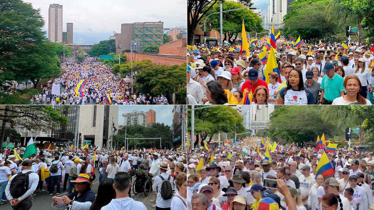 Marchas en apoyo al expresidente Álvaro Uribe en la ciudad de Medellín.