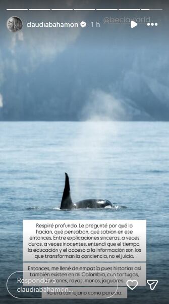 Claudia Bahamón habló sobre tema en pleno viaje.
