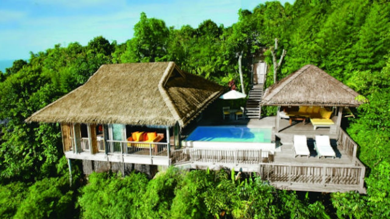 Esta imagen corresponde al planteamiento de la construcción del proyecto de Six Senses, en el Tayrona.