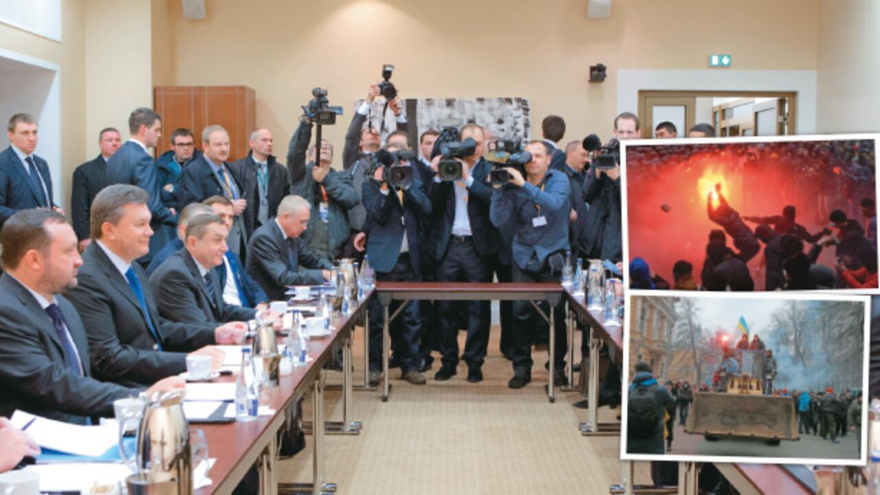 Ucrania y el bloque de 28 países de la Unión Europea buscaban firmar un ambicioso acuerdo comercial y de cooperación en la cumbre de Vilna, la capital de Lituania. El presidente ucraniano, Viktor Yanukovich, y la canciller alemana, Angela Merkel, discutieron la negativa de Ucrania a firmar el acuerdo de asociación. Esta decisión de Yanukovich desató la ira de los ucranianos, que derribaron las barricadas de la Policía con un tractor e intentaron tomarse la sede de la Presidencia.