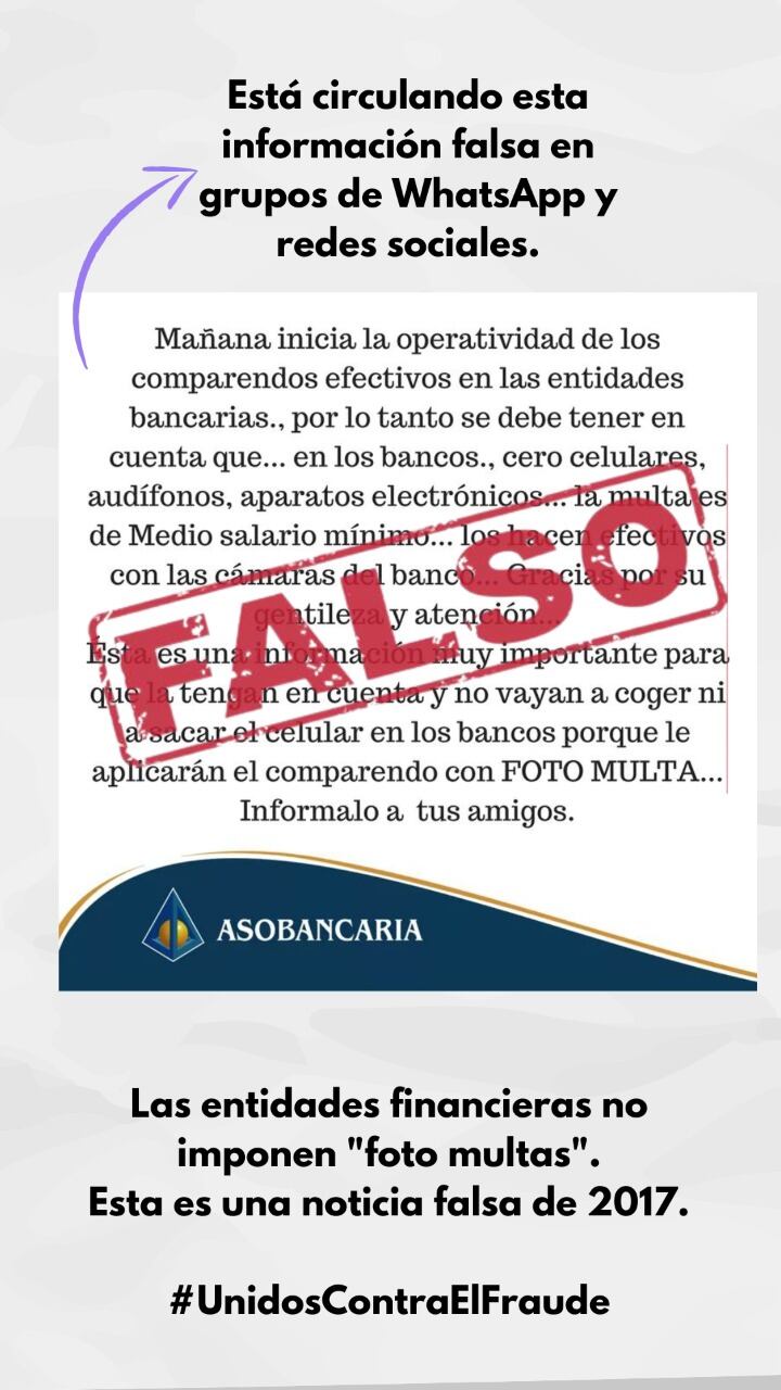 Alerta información falsa - Asobancaria