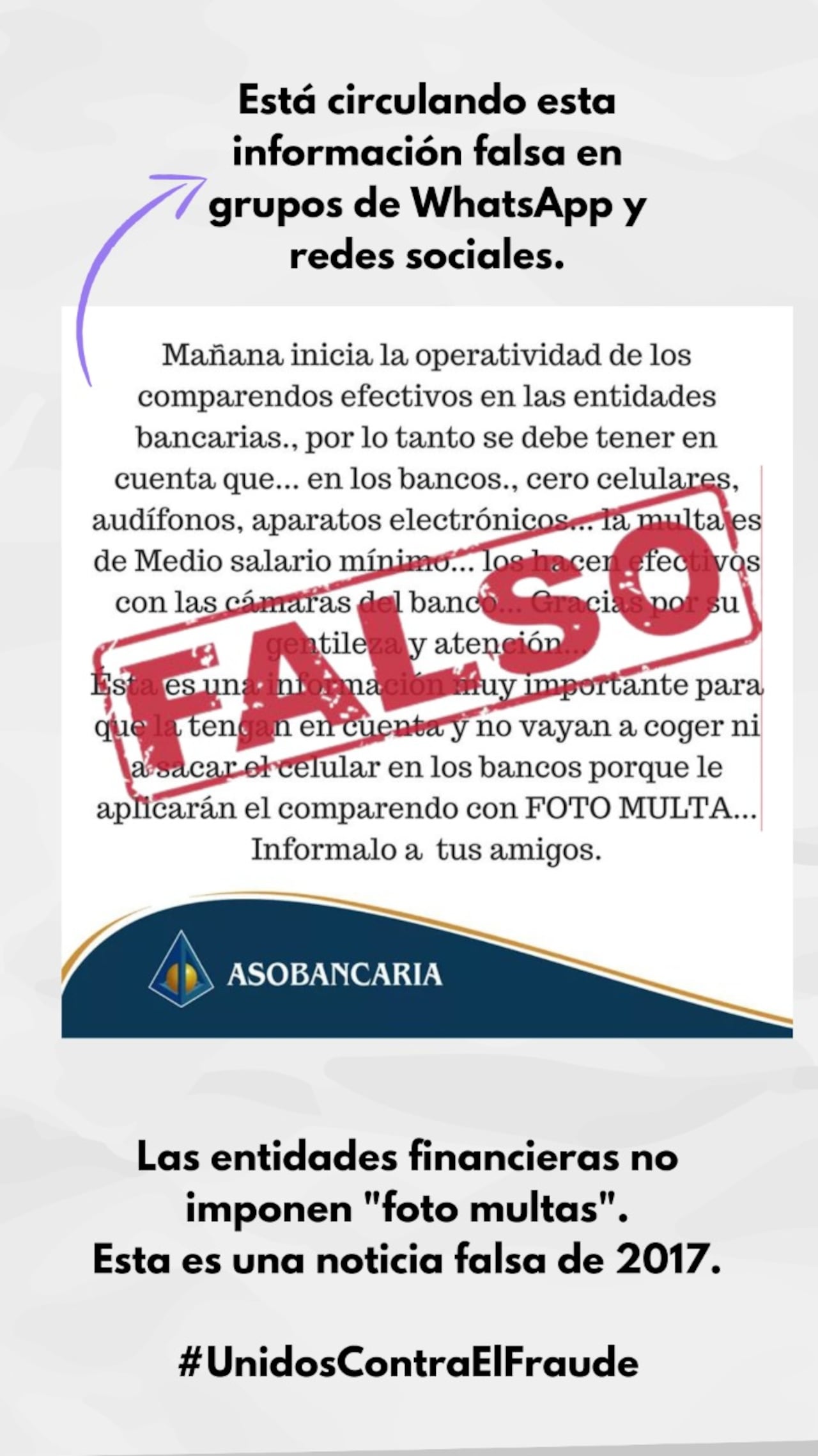 Alerta información falsa - Asobancaria