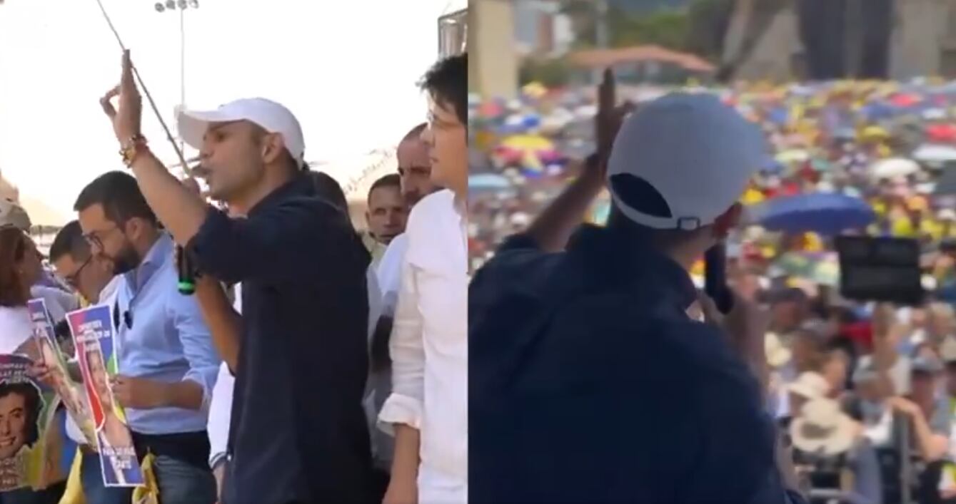 Discurso de Jaime Arizabaleta en la Plaza de Bolívar durante las marchas del 6 de marzo.