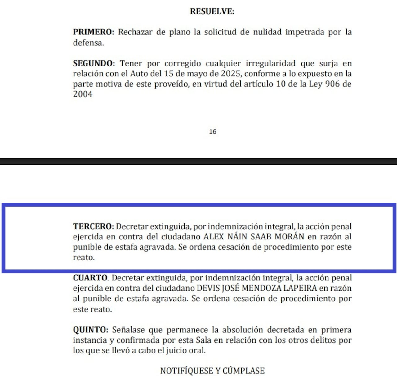 Tribunal dejó en firme fallo que absolvió a Álex Saab.