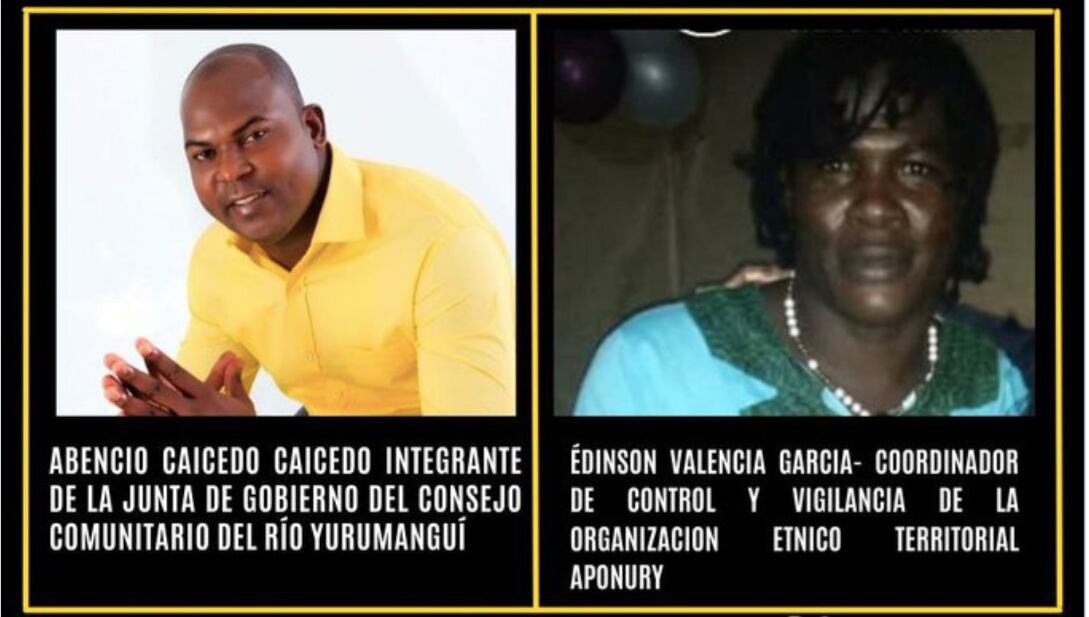 Abencio Caicedo y Édinson Valencia, líderes comunitarios en Yurunmagui están desaparecidos desde el 28 de noviembre del 2021