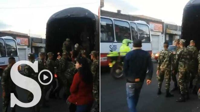 En un video quedó en evidencia el inadecuado manejo de algunos militares del Ejército en el proceso de reclutamiento de jóvenes en la capital. 
