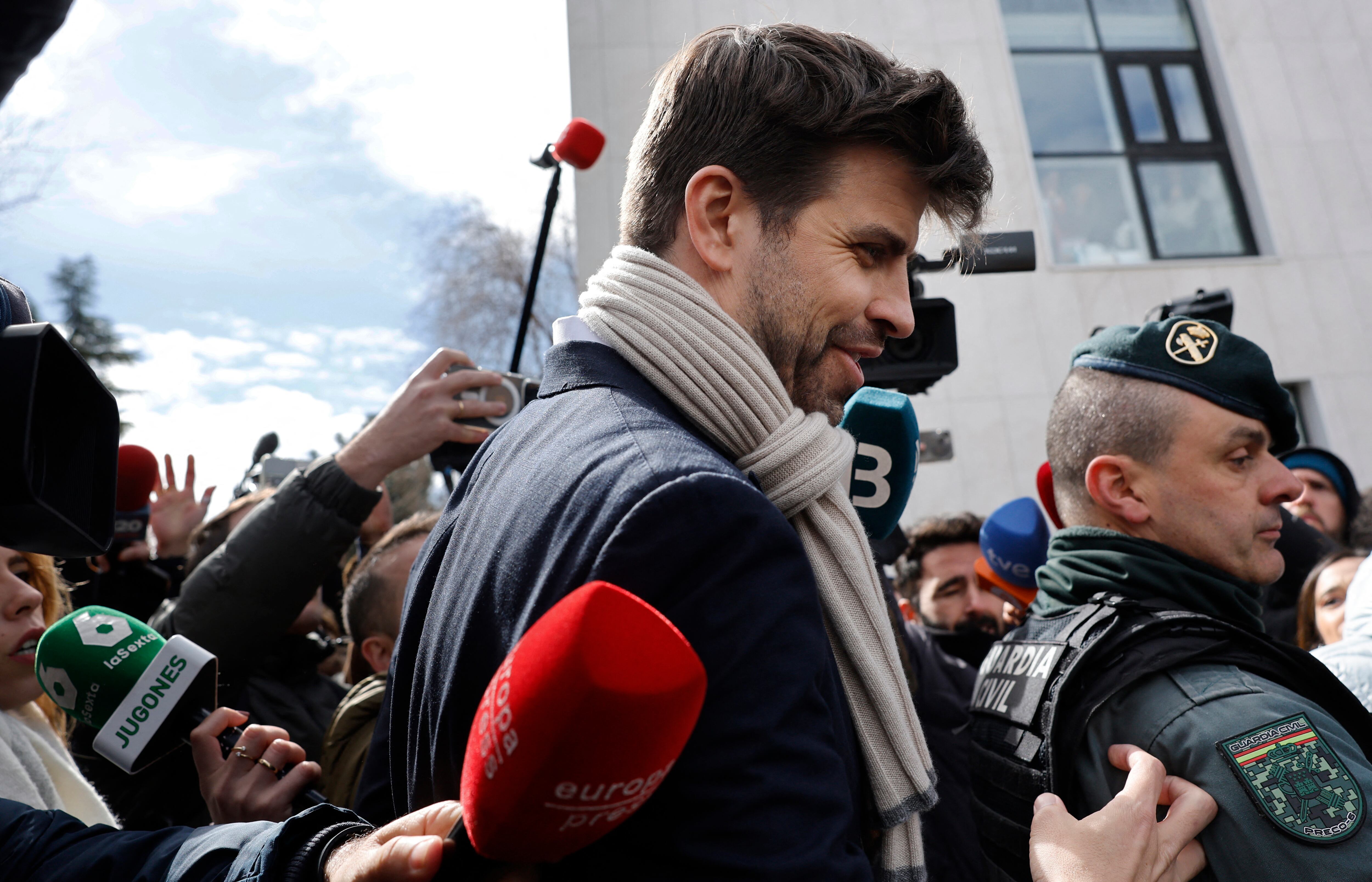 Gerard Piqué llegando a la Corte Nacional para su declaración