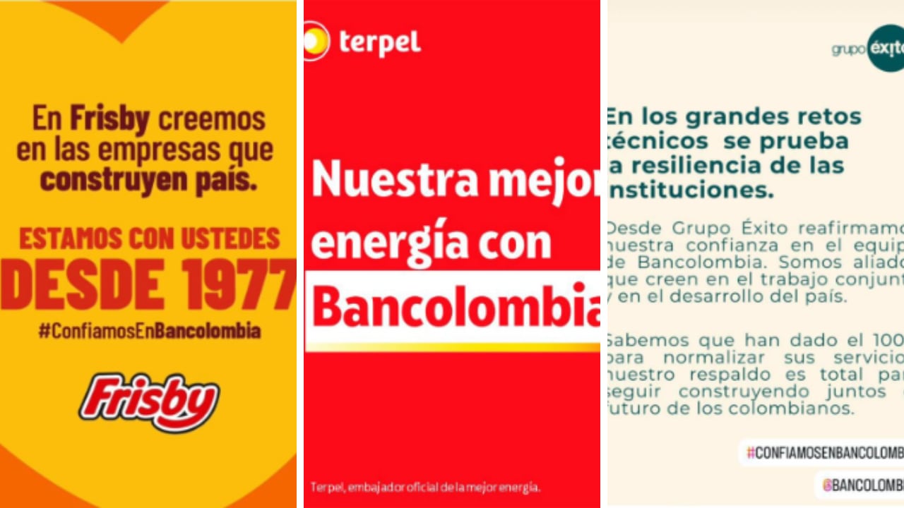 Estas fueron las empresas que demostraron su apoyo a Bancolombia