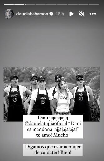 Claudia Bahamón calificó a Daniela Tapia como "mandona". Además, destacó su carácter.