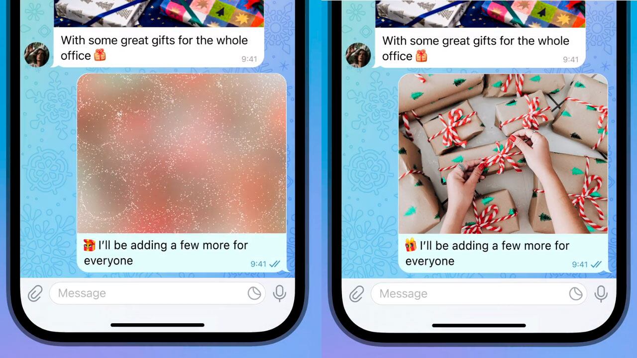 Telegram agregó una opción para difuminar fotos o videos que se mandan a un chat.