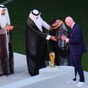 Lionel Messi en medio de la premiación.