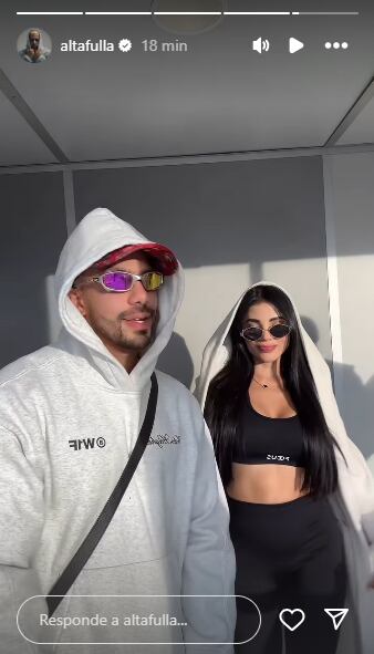Altafulla sube un video junto a su pareja Karina con su canción llamada 'Nitro' y ella luciendo un set de su marca.