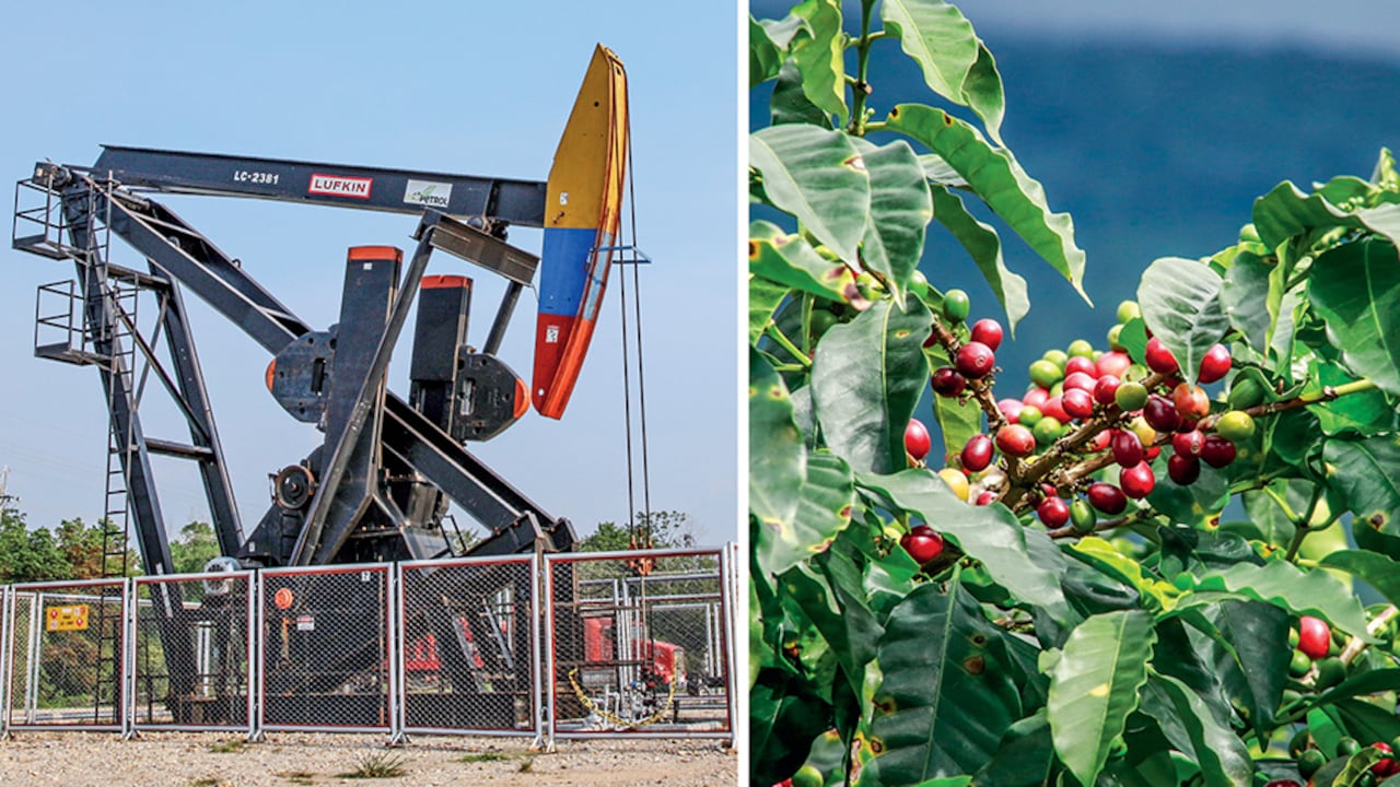 La bonanza petrolera que vivió el país entre 2012 y 2013 se dio con una producción de un millón de barriles diarios, cantidad que hoy ya no se da. Por el lado del café, se pasó entre 2020 y 2021 de producir 14 millones de sacos a 12,5 millones, pero ha subido el valor de la cosecha.