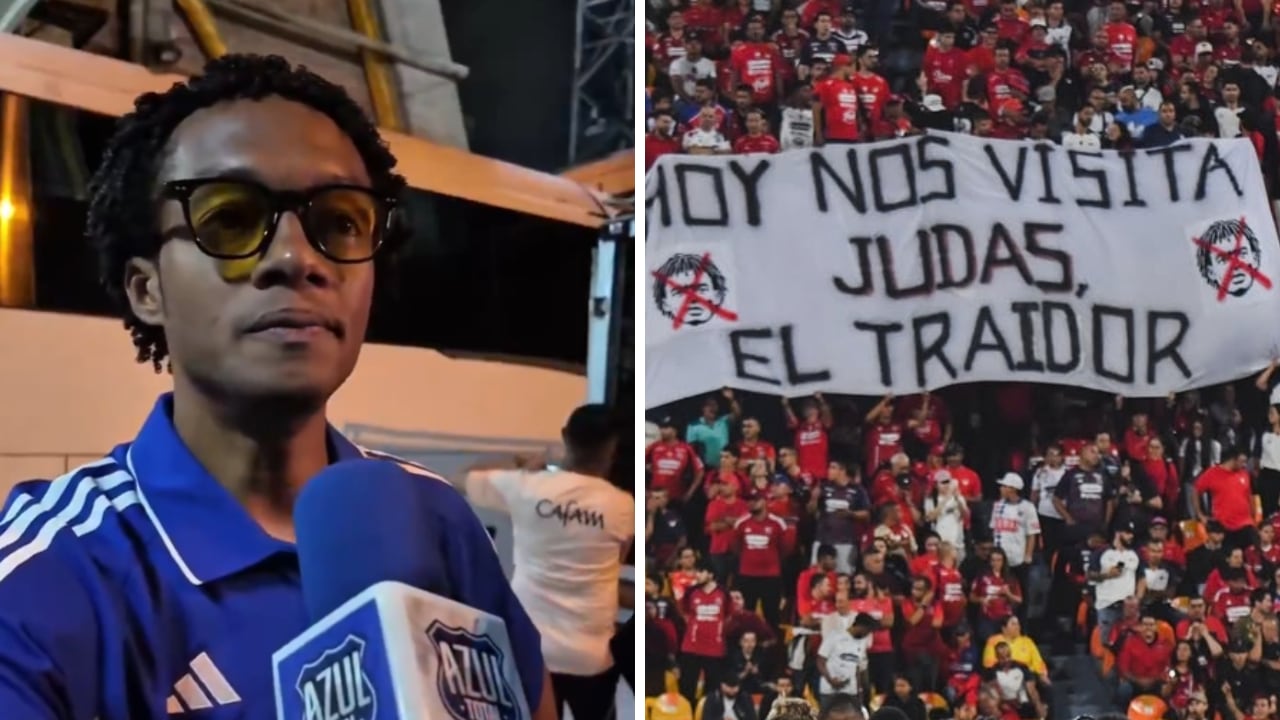 Juan Guillermo Cuadrado (izq.) habló con la prensa luego de jugar contra Medellín en el Atanasio Girardot.