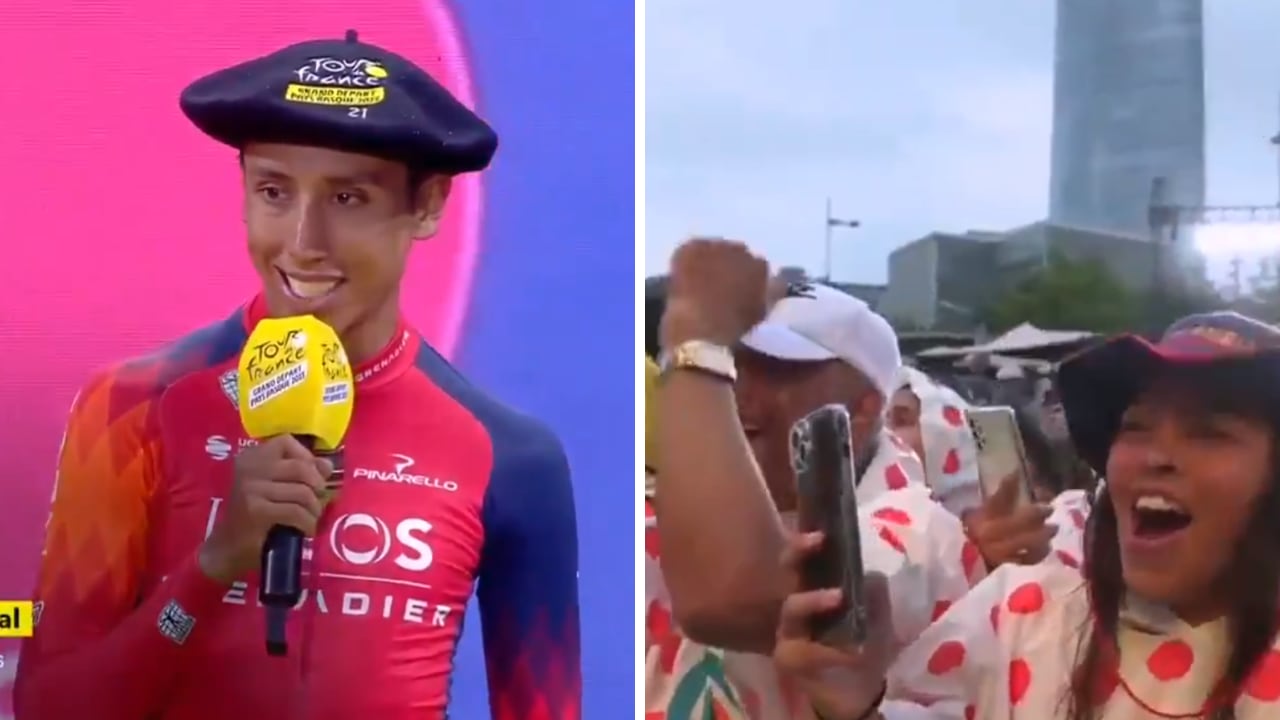 Egan Bernal fue recibido con mucho cariño por la afición ciclística de Bilbao.
