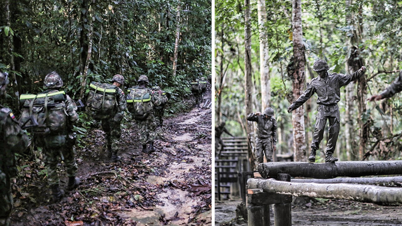 Cada día los alumnos del curso de lanceros deben superar pruebas en la selva amazónica. El entrenamiento que reciben es para la guerra, pero también para la paz.