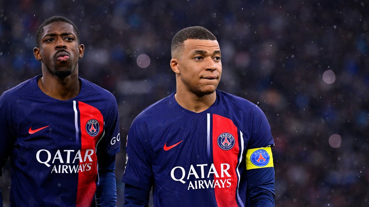 Ousmane Dembélé y Kylian Mbappé en el PSG