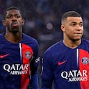 Ousmane Dembélé y Kylian Mbappé en el PSG