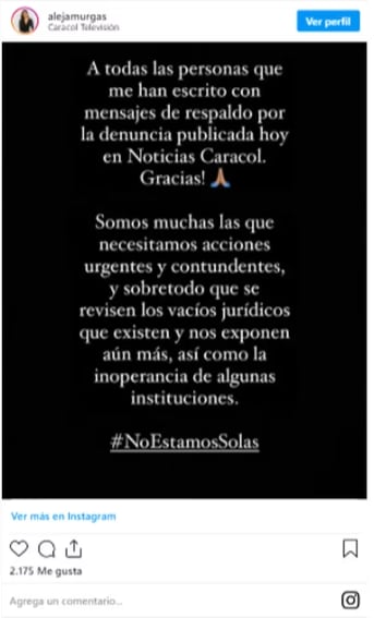 Foto: Instagram @alejamurgas