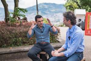 Juan Diego Alvira con Daniel Quintero Alcalde de Medellín