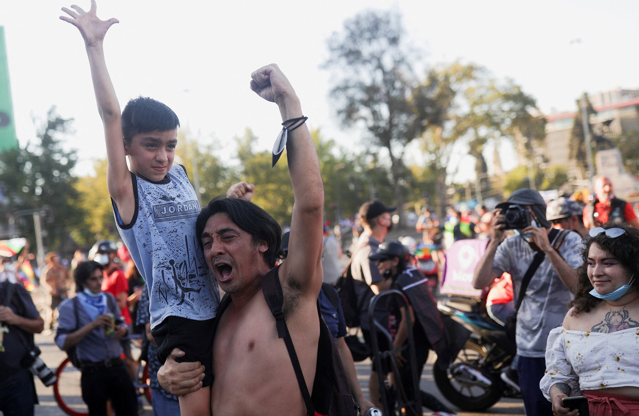Celebración de Gabriel Boric por presidencia de Chile
