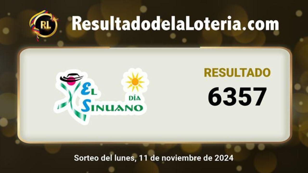 Lotería El Sinuano Día y Noche: resultados sorteo del 11 de noviembre de 2024