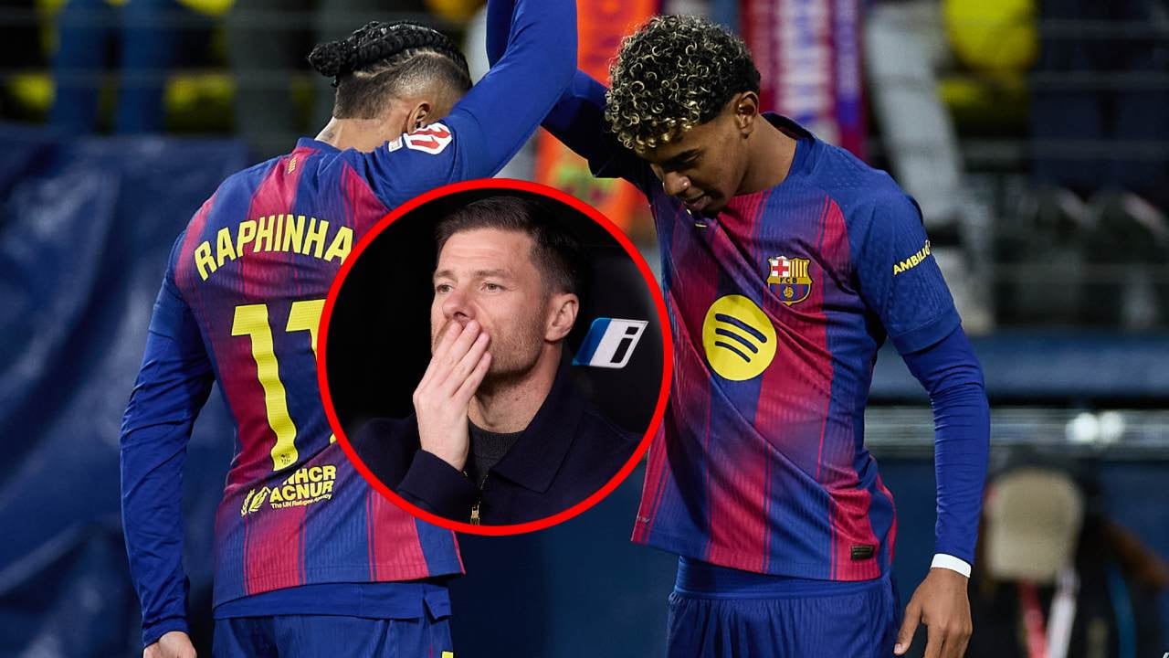 Raphinha y Lamine Yamal celebran. Xabi Alonso analiza el juego ante Sevilla.