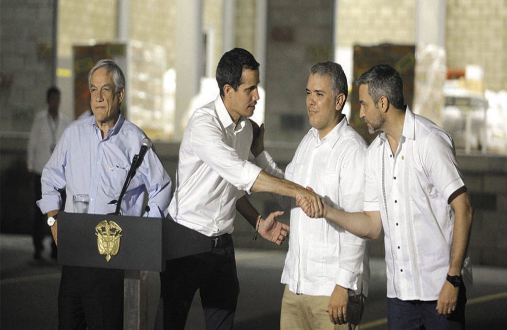 El presidente de Colombia, Iván Duque, junto con el presidente interino de Venezuela, Juan Guaidó, se reunieron en la frontera para dar un mensaje de unidad.