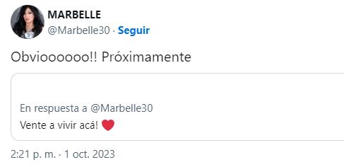Marbelle dio a entender en redes que se irá a vivir a Medellín.