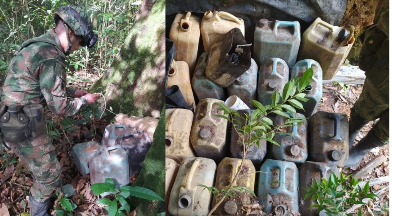 Toneladas de explosivos tipo anfo.