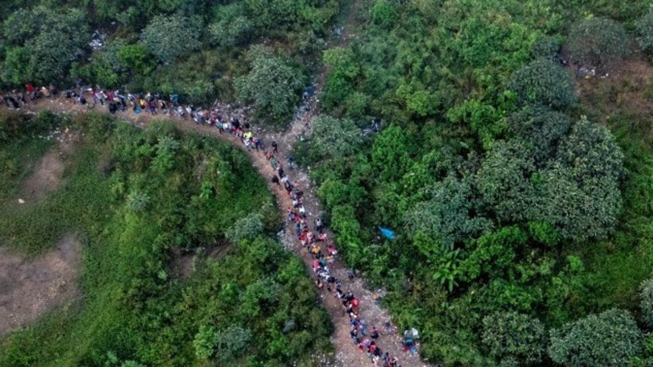 Migrantes en el Darién.
