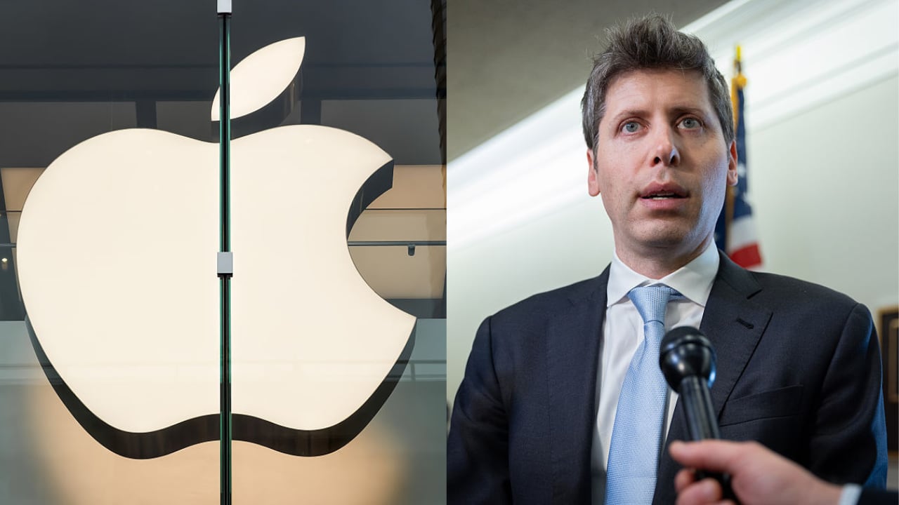 El caso incluye acusaciones sobre prototipos, archivos internos y exingenieros de Apple. (img. der. CEO de OpenAI: Sam Altman)