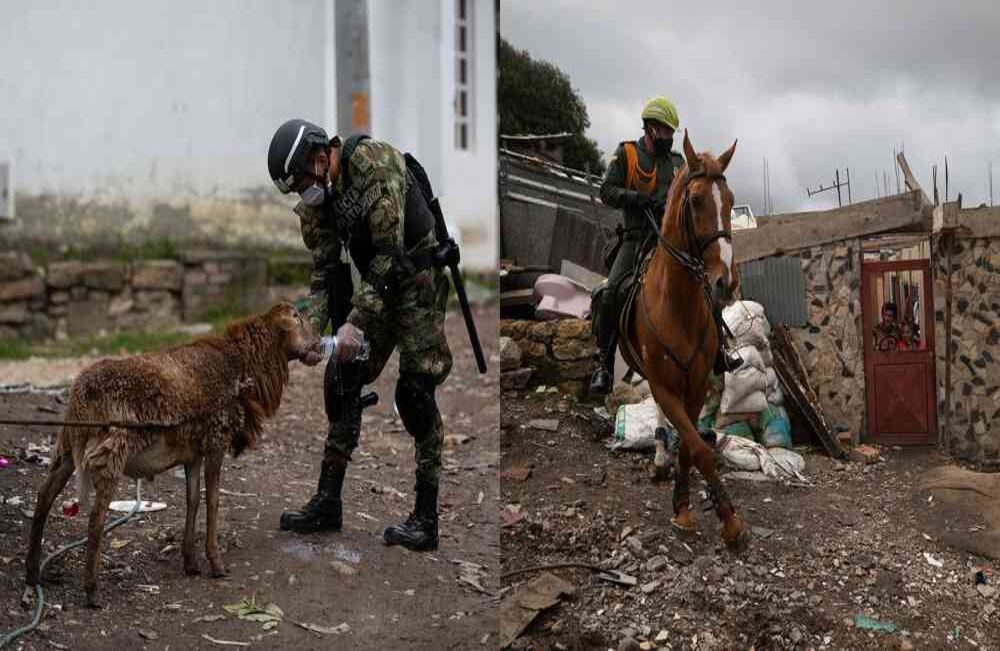 La Alcaldía de Chapinero, junto con la Policía Nacional y la Defensa Civil Colombiana, han estado apoyando a las familias más vulnerables durante el aislamiento preventivo obligatorio. Esteban Vega La-Rotta-SEMANA