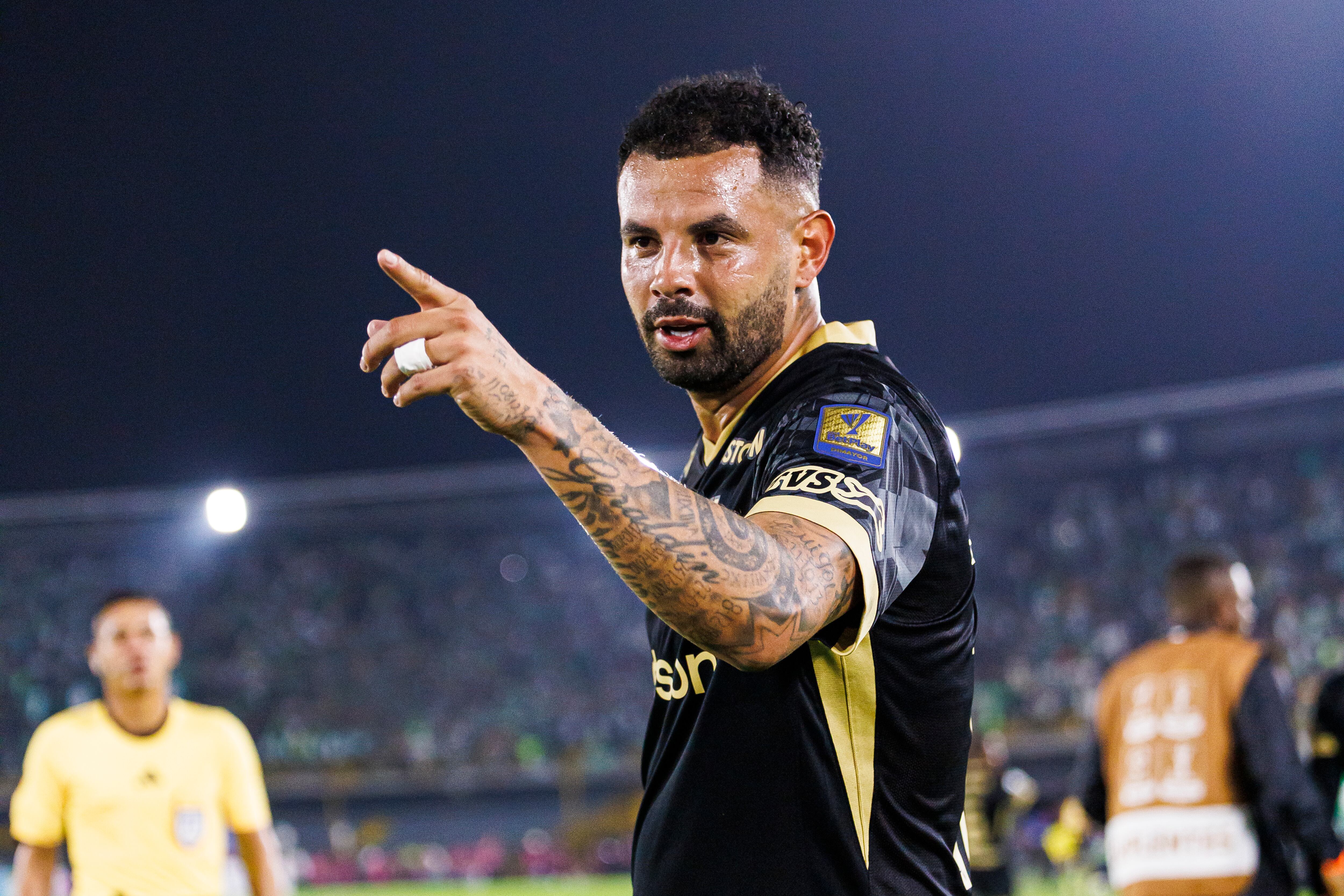 BOGOTA, COLOMBIA - MARCH 4: Edwin Cardona of Atletico Nacional celebrates his goal during a Categoria Primera A Colombia match between Fortaleza FC and Atletico Nacional at Estadio Nemesio Camacho El Campin on March 4, 2025 in Bogota, Colombia.  (Photo by Mauricio Duque/Eurasia Sport Images/Getty Images)