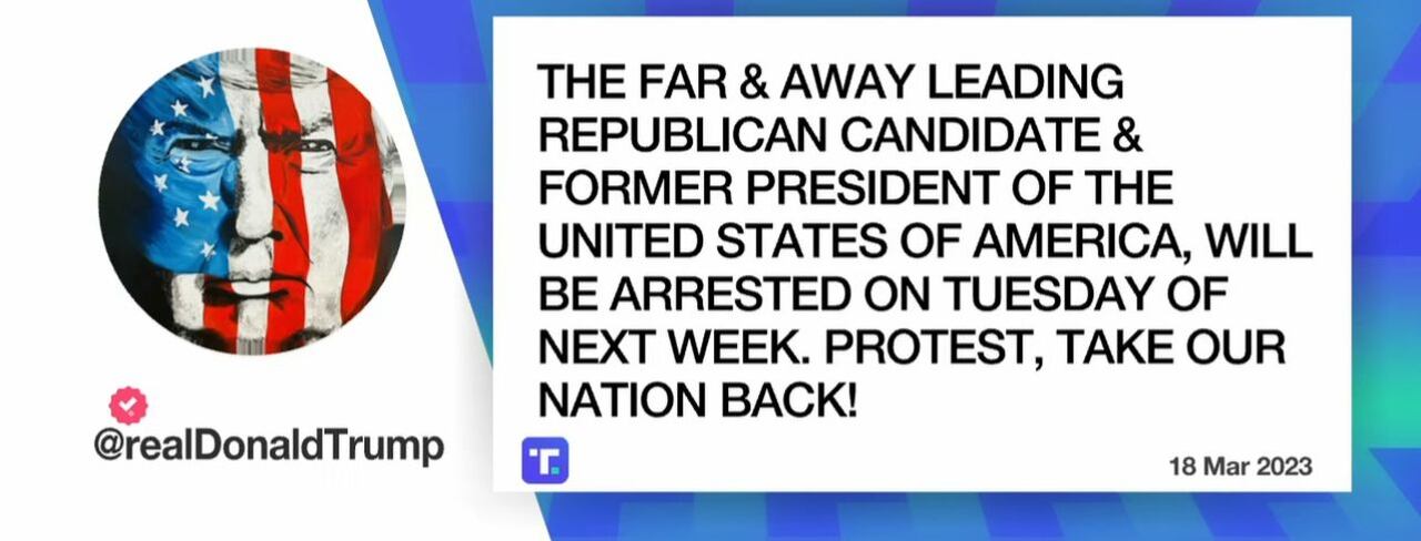 Publicación de Trump en Truth Social