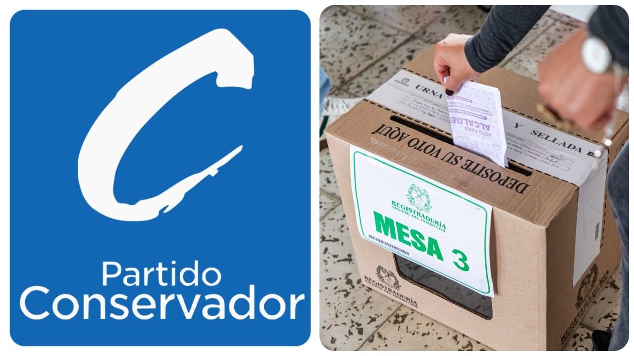 El Partido Conservador y una urna de votación.