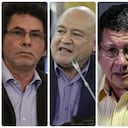 Rodrigo Londoño, Joaquín Gónez, Pastor Alape, Julián Gallo y Pastor Alape.