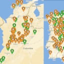 Esta es la comparación de la cantidad de electrolineras que hay en Colombia y España. Así se ve el mapa.