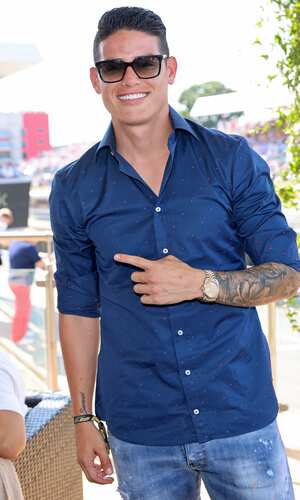 James Rodríguez asiste al Gran Premio Británico de Fórmula 1 2021.