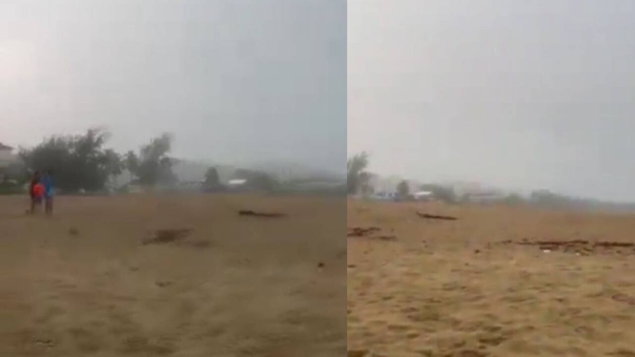 El rayo impactó en la playa afectando a 3 menores de edad que se encontraban jugando