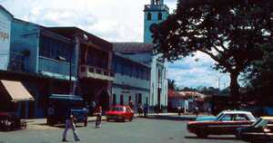 El parque Los Fundadores en el corazón de Armero era el lugar de encuentro de los armeritas. Crédito: César Zárate / Fundación Armando Armero.