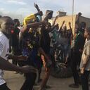 Demonstrators shout slogan during a protest in N�Djamena on October 20, 2022. - Clashes erupted in the Chadian capital N'Djamena between police and hundreds of demonstrators at a banned protest over the ruling junta's grip on power, an AFP journalist saw. Five people "died from gunshots" in clashes Thursday between police and demonstrators in the Chadian capital N'Djamena, the head doctor at the city's Union Chagoua Hospital, Joseph Ampil, told AFP. (Photo by AFP)